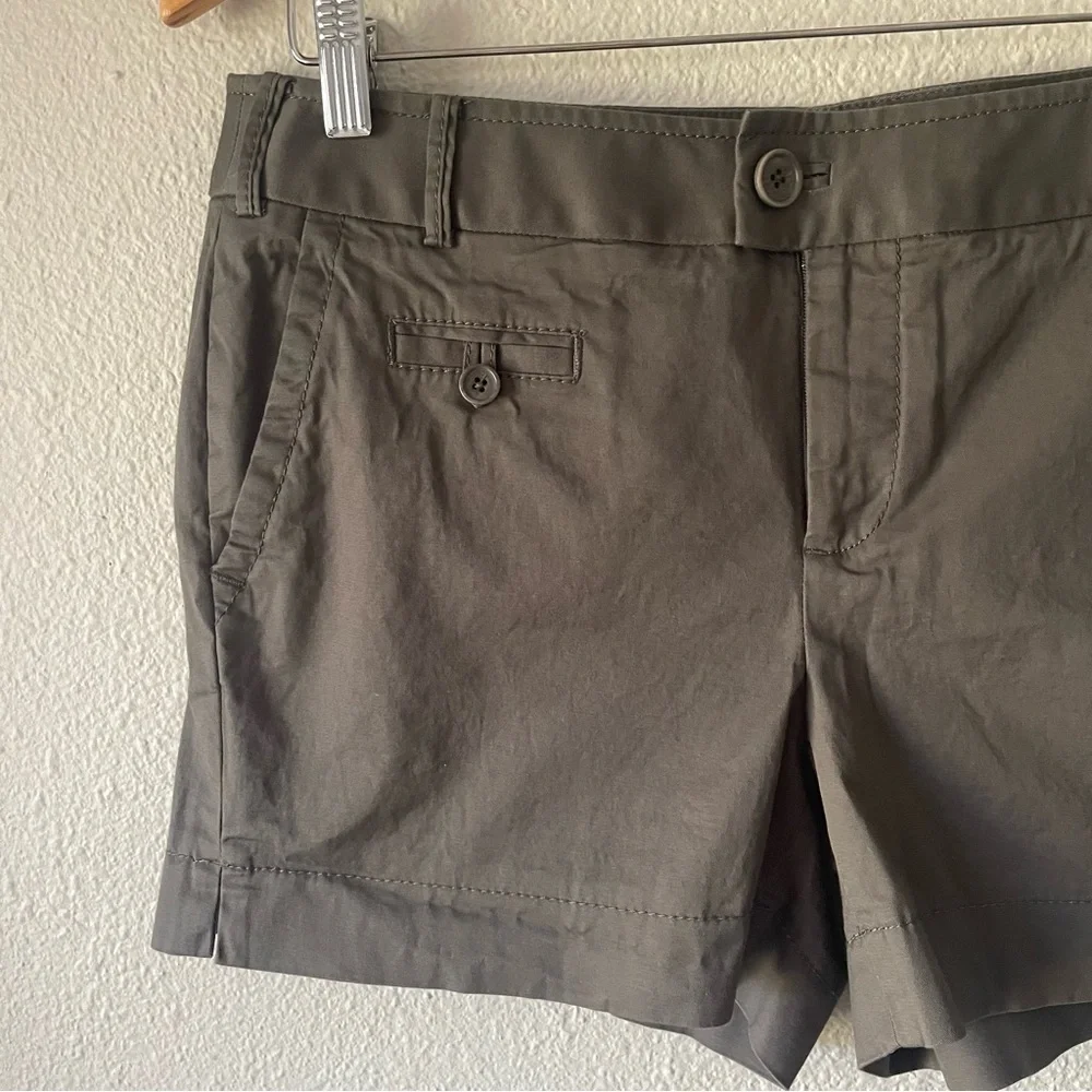 Vintage y2k Banana Republic Stretch Martin Fit Short Shorts Women’s 8 Gray Moto - Picture 3 of 13
